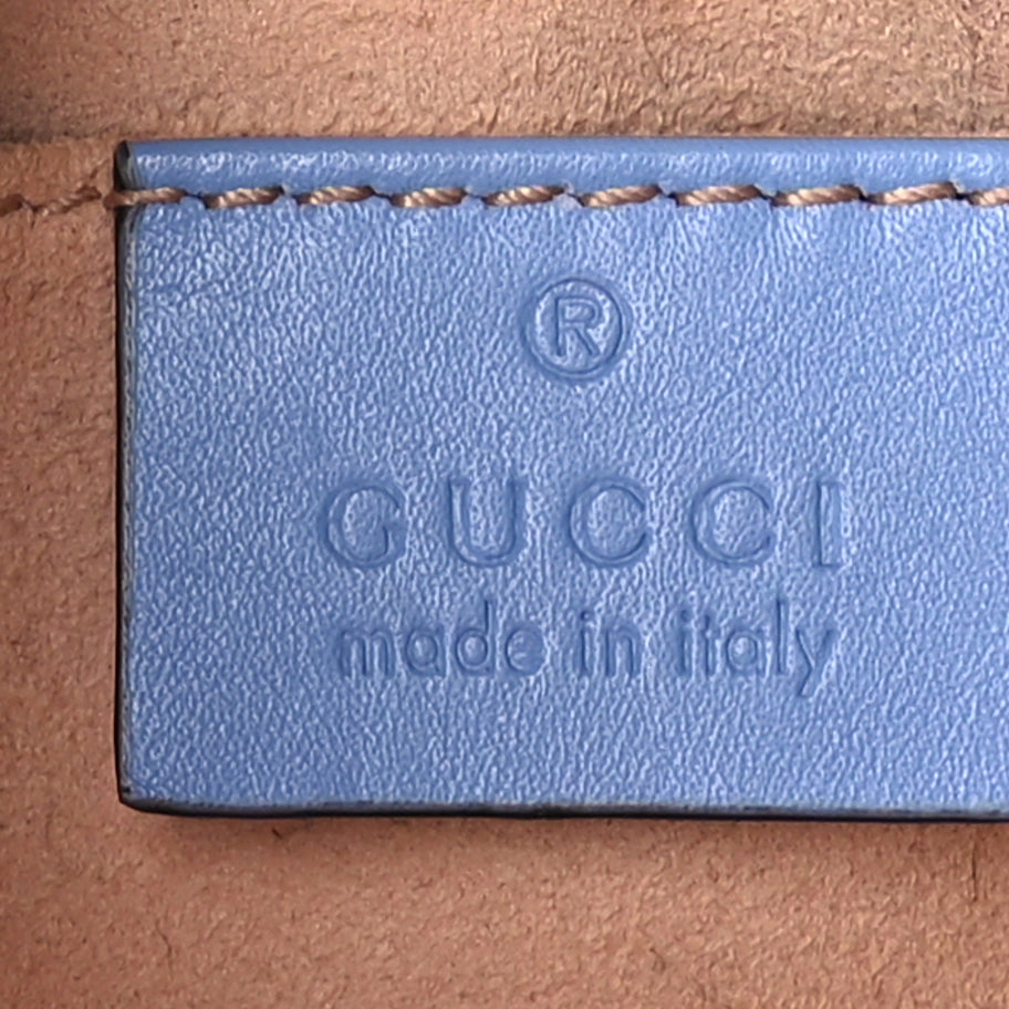 Gucci Calfskin Matelasse Mini GG Marmont Chain Shoulder Bag Clear Sky Blue Image 5