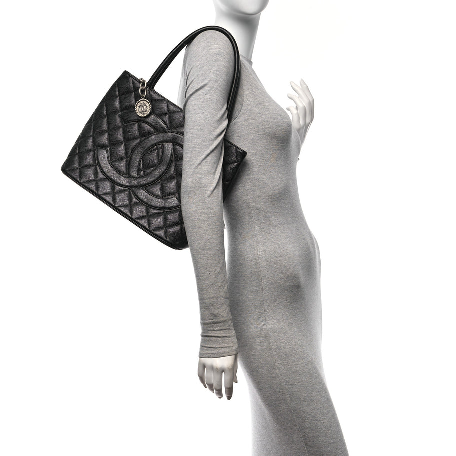 Chanel Caviar Quilted Medallion Tote Black Image 2