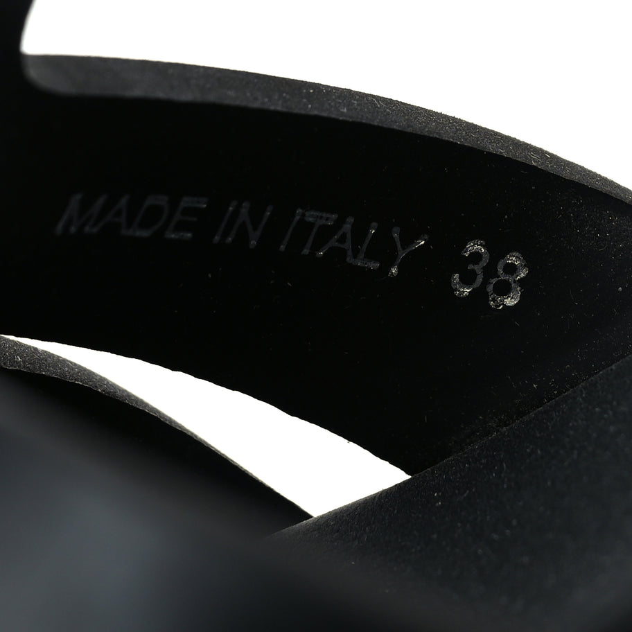 Prada Foam Rubber Metal Triangle Logo 50mm Cage Sandals 38  Black Image 8
