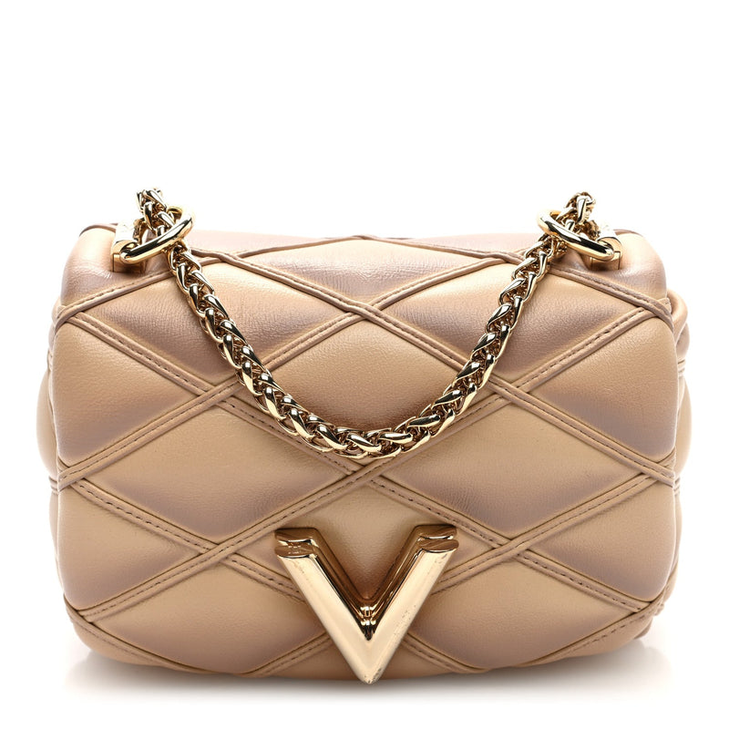  Louis Vuitton Lambskin Malletage Pico GO-14 Beige Pink