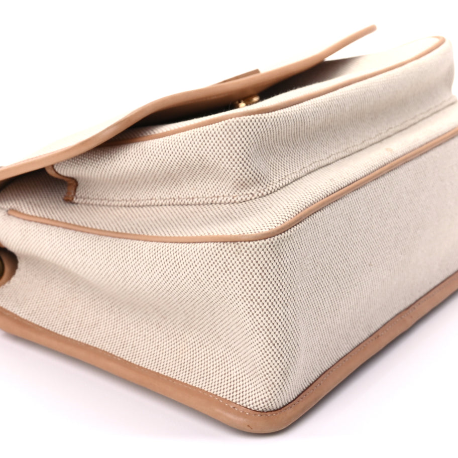 Saint Laurent Cotton Canvas Vintage Calfskin Monogram Medium Niki Chain Satchel  Cream Tan Image 7