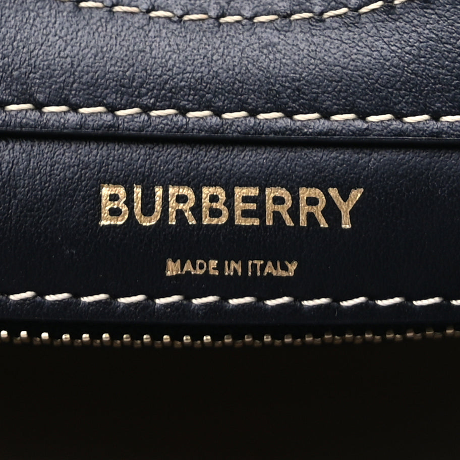 Burberry Smooth Calfskin Canvas Two Tone Mini Pocket Bag Natural Malt Brown Image 5