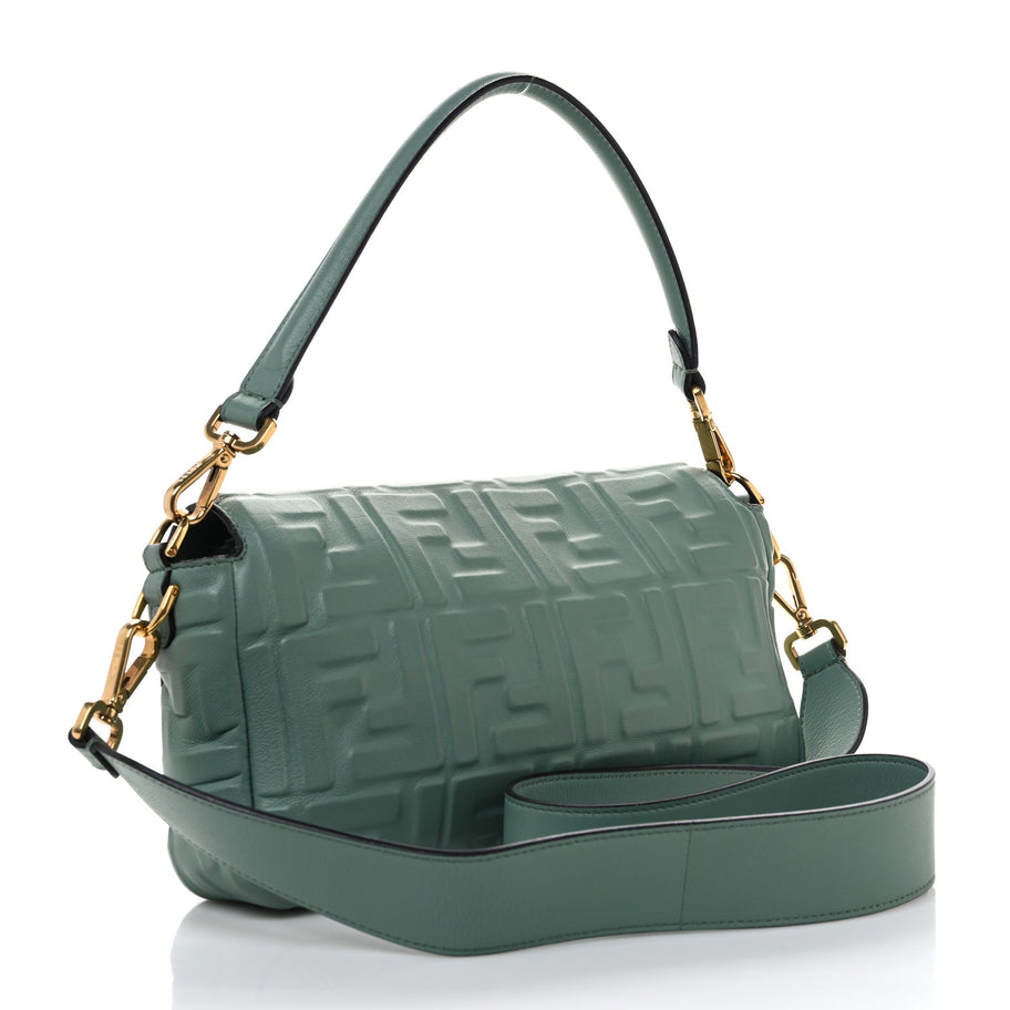 Fendi Nappa FF 1974 Embossed Baguette Menta Image 3