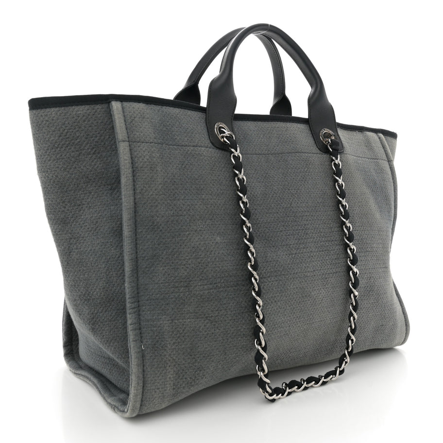 Chanel Canvas Large Deauville Tote Grey Image 3