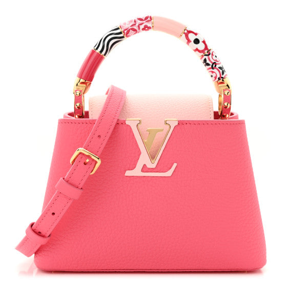  Louis Vuitton Taurillon Monogram Tile Capucines Mini Dragonfruit Ballet Pink
