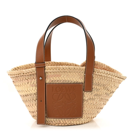  Loewe LOEWE Raffia Small Basket Tote Bag Natural Tan