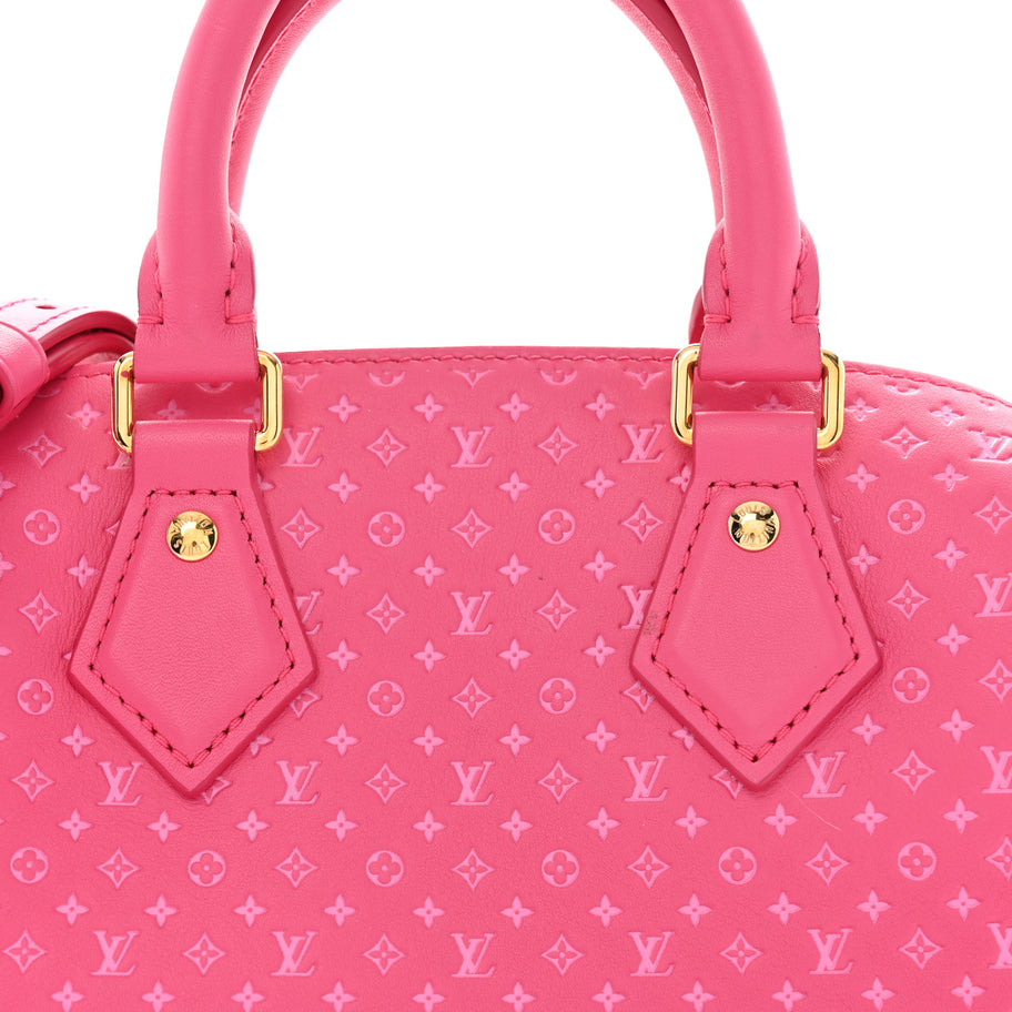 Louis Vuitton Calfskin Nanogram Embossed Speedy Bandouliere 20 Rose Image 7