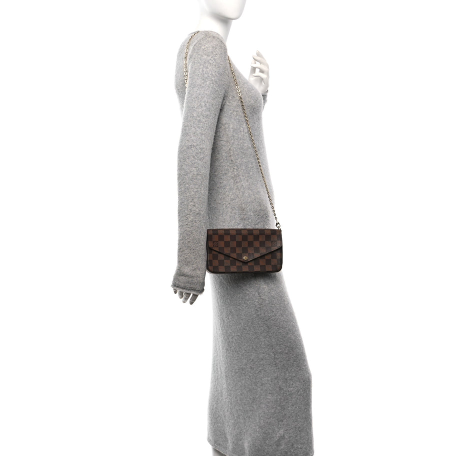 Louis Vuitton Damier Ebene Pochette Felicie Chain Wallet Image 2
