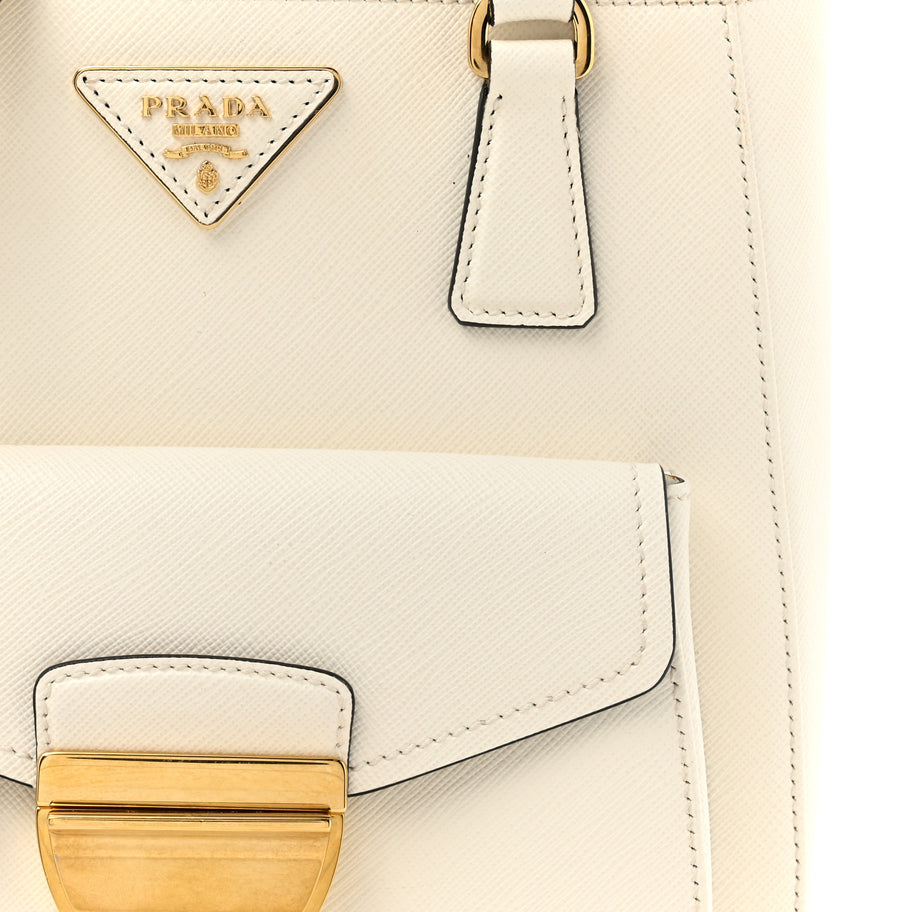 Prada Saffiano Lux Metropolis Tote White Image 7