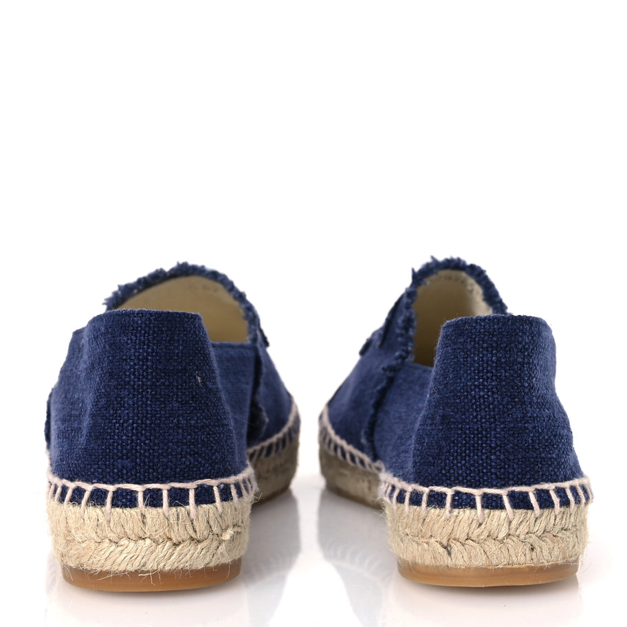 Chanel Denim Toile CC Espadrilles 40 Navy Black Image 6