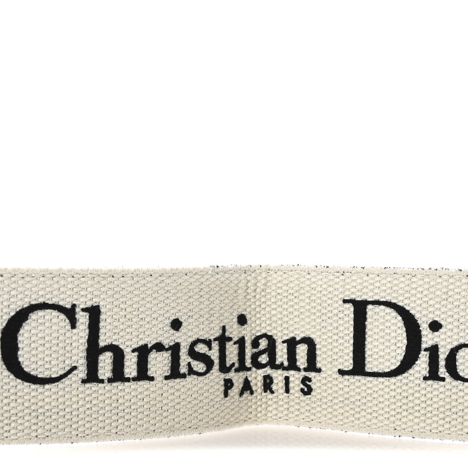 Christian Dior Canvas Houndstooth Embroidered 30 Montaigne Shoulder Strap Black White Image 3