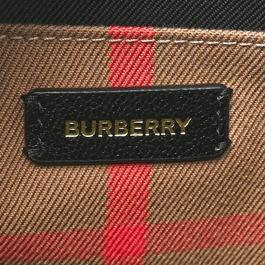 Burberry Calfskin Mega Check Small Banwell Tote Black Image 6