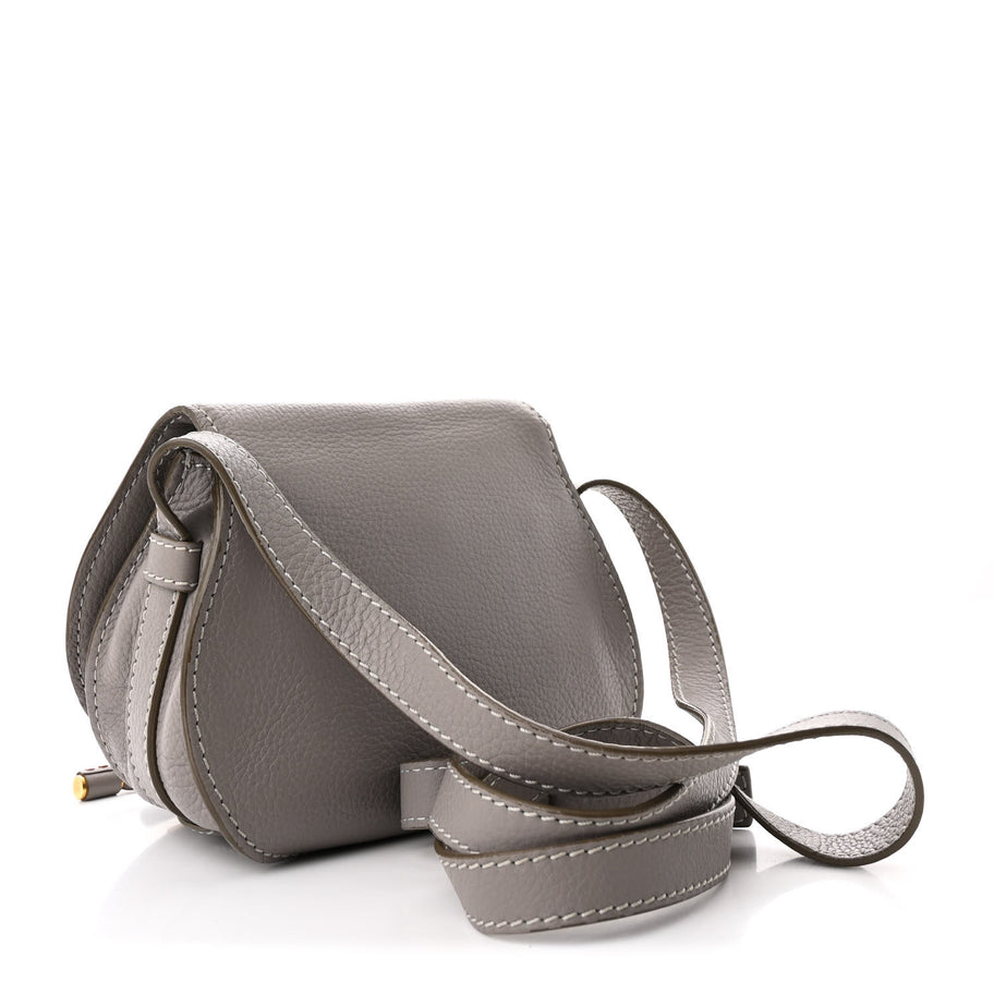 Chloe Calfskin Mini Marcie Round Crossbody Bag Cashmere Grey Image 3