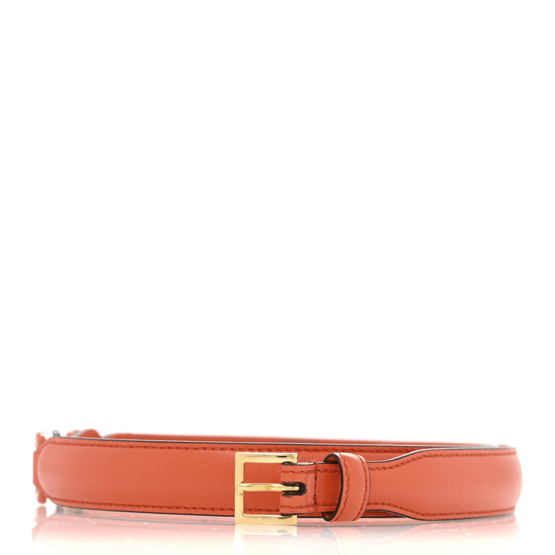  Gucci Efesto Leather Womens Horsebit 15/23mm Belt 85 34 Orange
