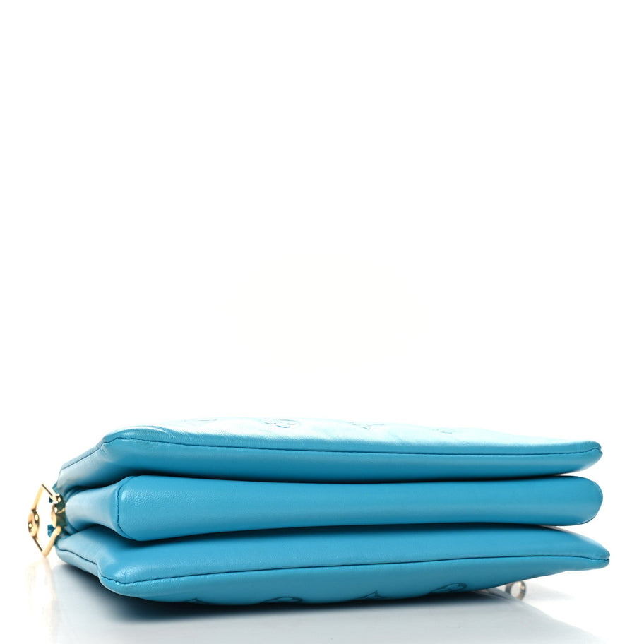 Louis Vuitton Lambskin Embossed Monogram Coussin PM Turquoise Image 4