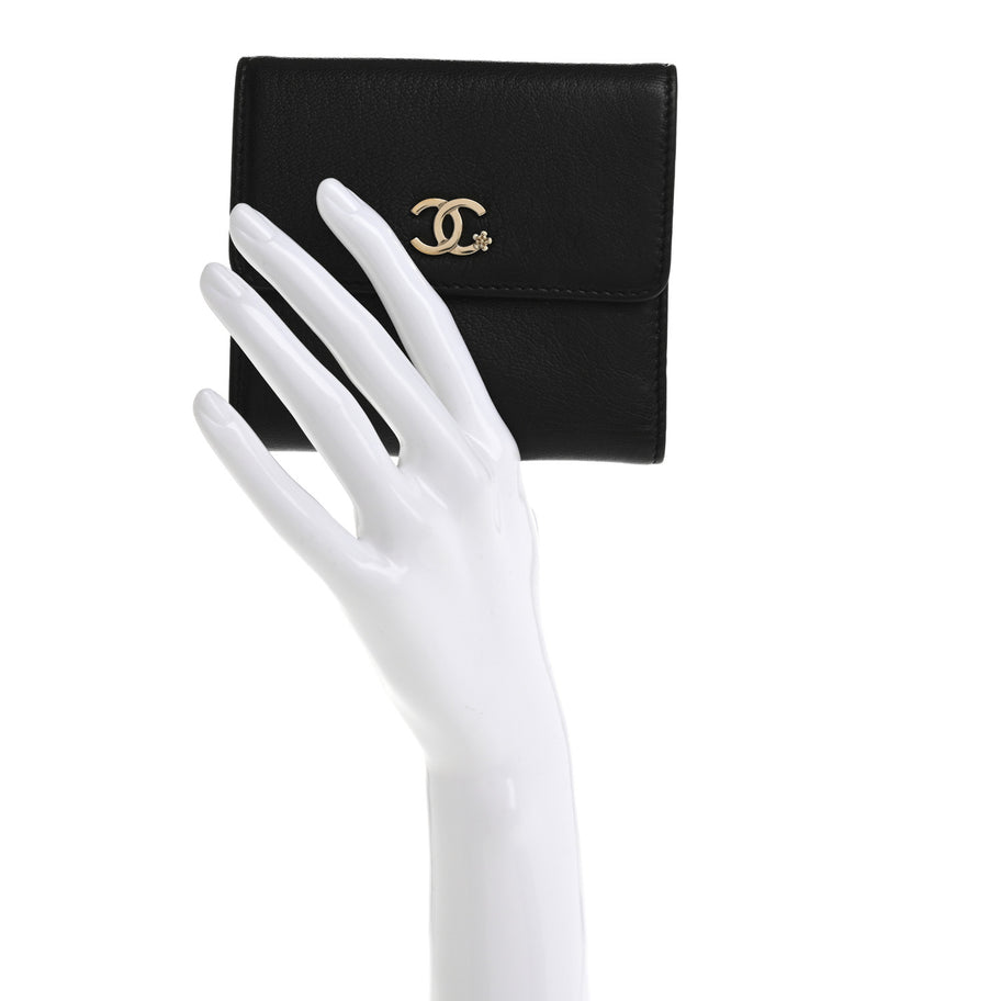 Chanel Goatskin CC Compact Flap Wallet Black Image 2