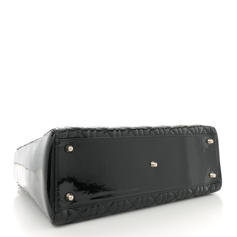 Christian Dior Patent Cannage Large Lady Dior Black Image 4