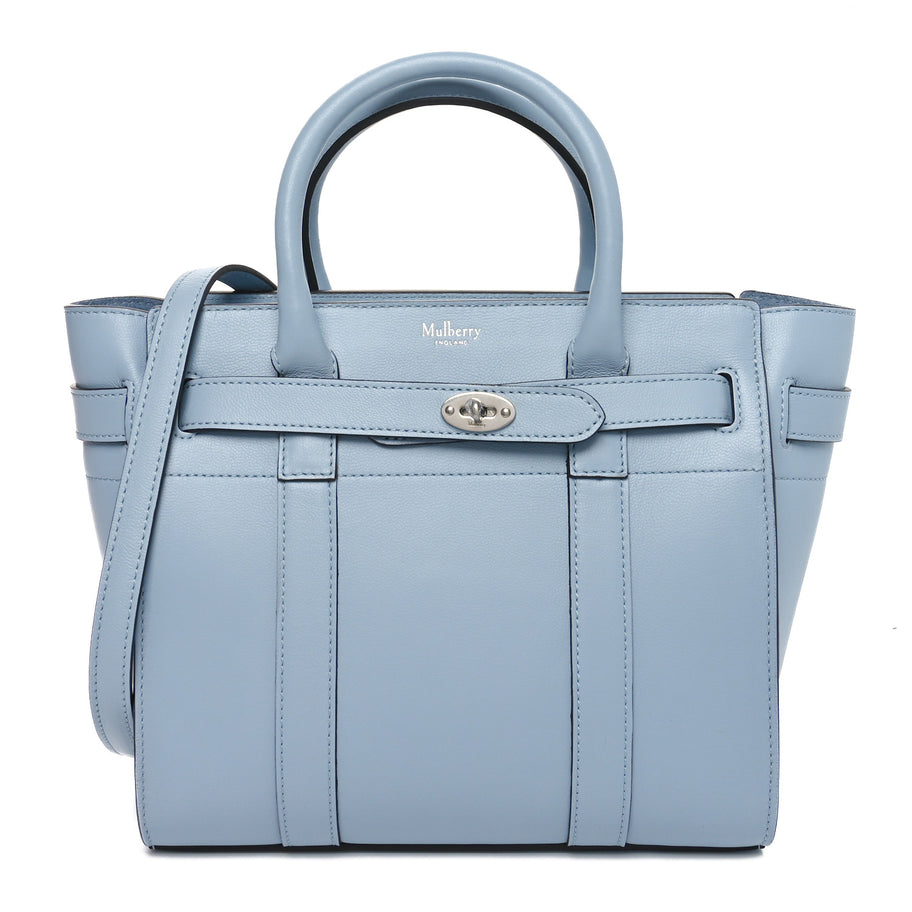 Mulberry Micro Classic Grain Mini Zipped Bayswater Poplin Blue Image 1