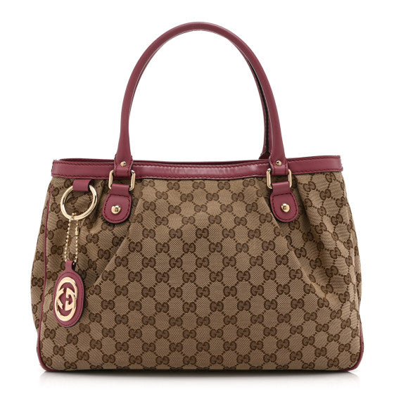  Gucci Monogram Medium Sukey Top Handle Tote Peonia Flower