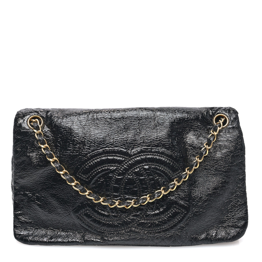 Chanel Vinyl Medium Rock and Chain Flap Black Image 1