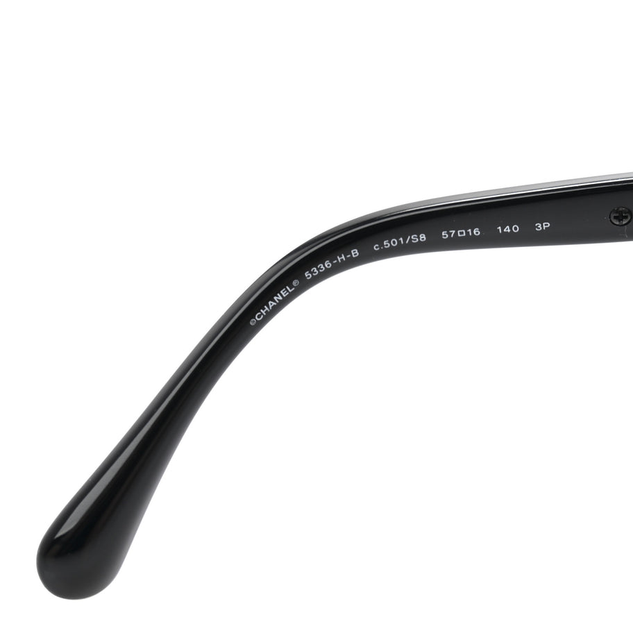 Chanel Crystal Pearl Cat Eye Sunglasses 5336-H-B Black Image 5