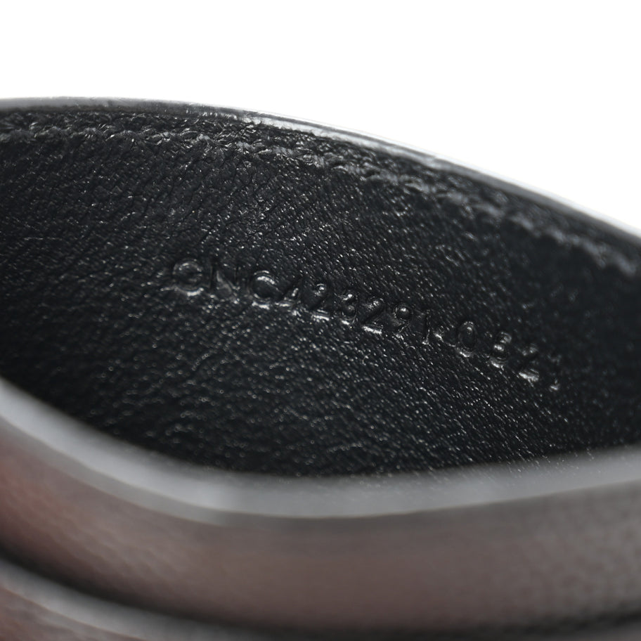 Saint Laurent Grain De Poudre Matelasse Chevron Monogram Credit Card Case Black Image 7