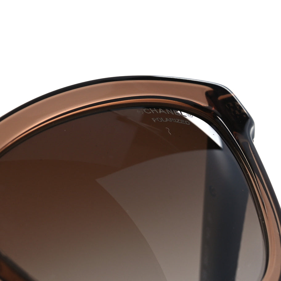 Chanel Polarized CC Cat Eye Sunglasses 5330-A Brown Image 7