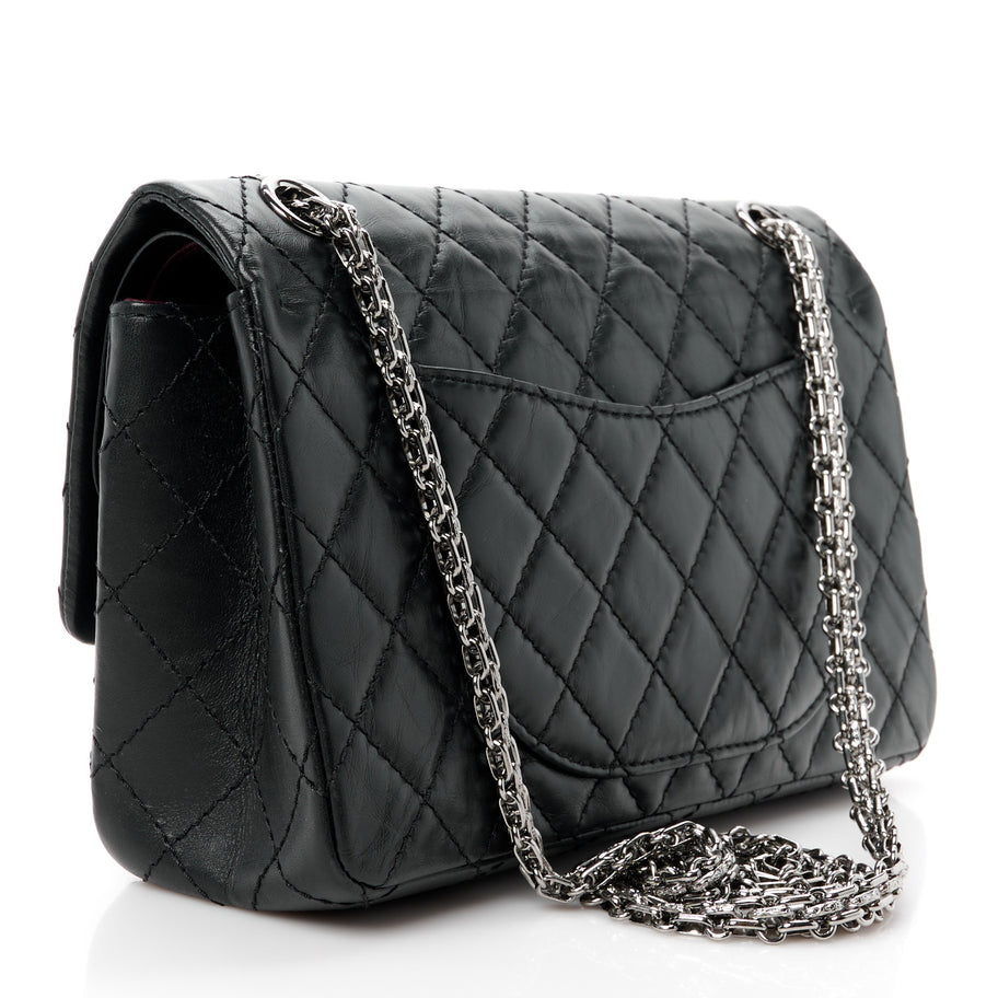 Chanel Aged Calfskin Space Charms 2.55 Reissue 225 Flap Black Image 3