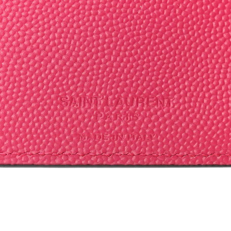 Saint Laurent Grain De Poudre Portefeuille Bi-Fold Wallet Fuchsia Image 6
