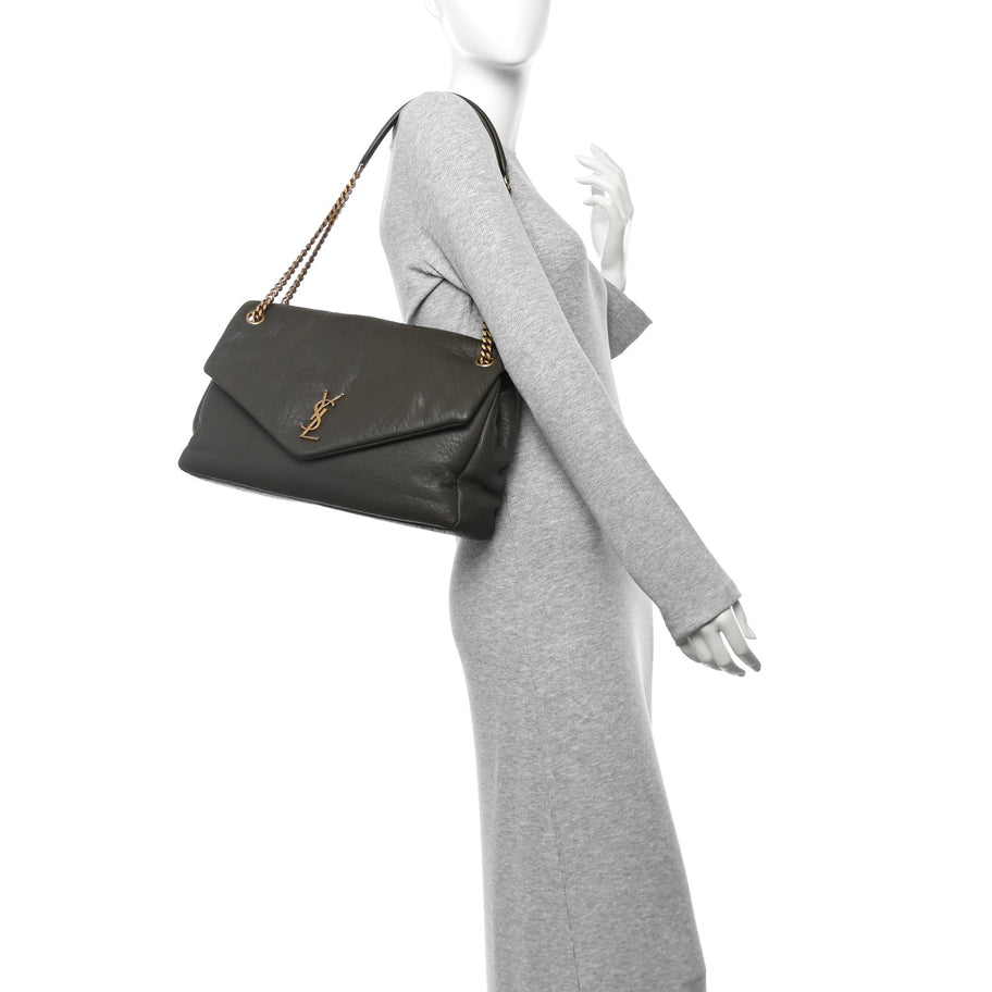 Saint Laurent Grained Lambskin Large Calypso Light Musk Image 2