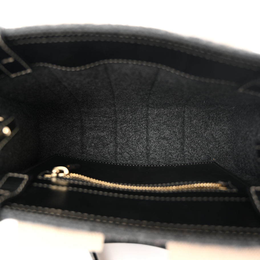 Chloe Felt Calfskin Small Woody Ribbon Tote With Strap Cashmere Grey Image 5