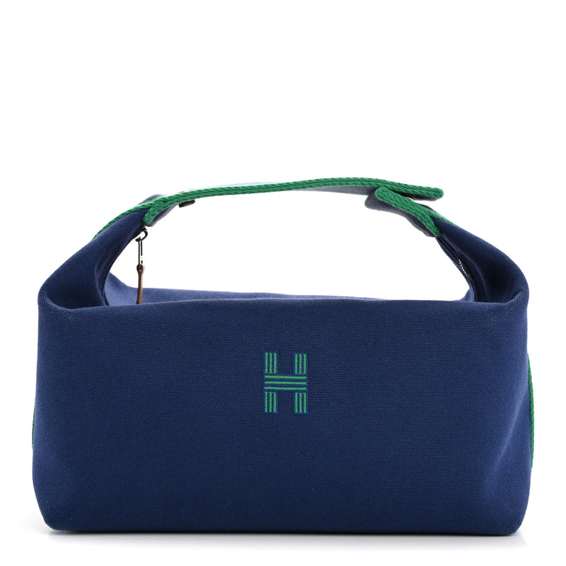  Hermes Canvas Large Bride-A-Brac Pouch Marine