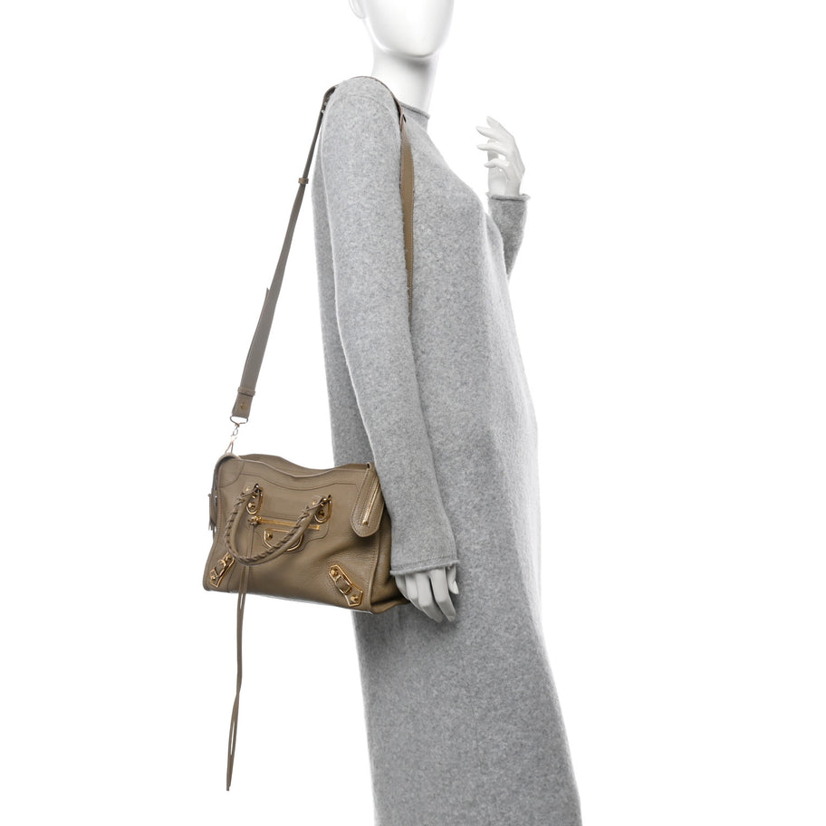 Balenciaga Chevre Gold Metallic Edge Hardware City Beige Latte Image 2