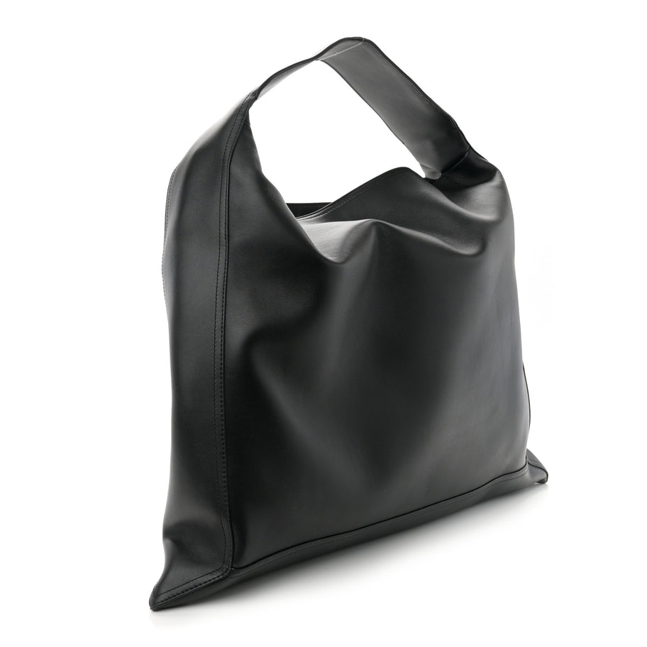 Bottega Veneta Silky Calfskin Large Hop Black Image 3