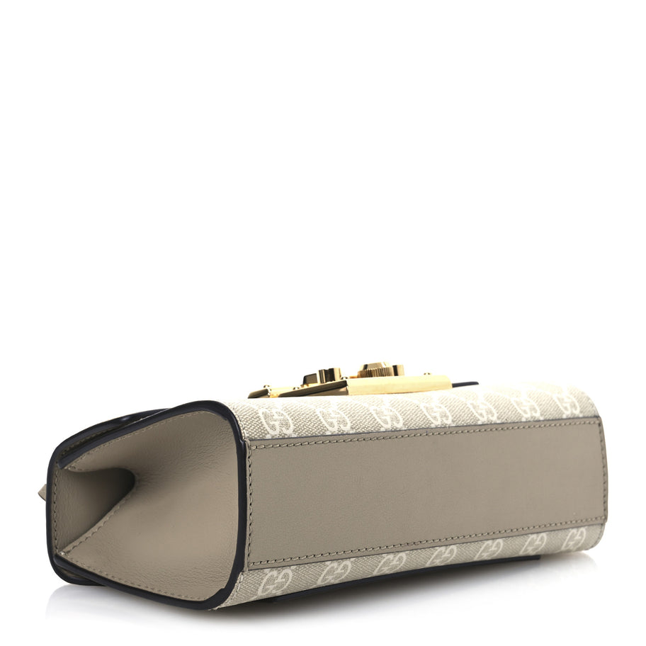 Gucci GG Supreme Monogram Calfskin Mini Padlock Shoulder Bag Beige Mystic White Oatmeal Image 4