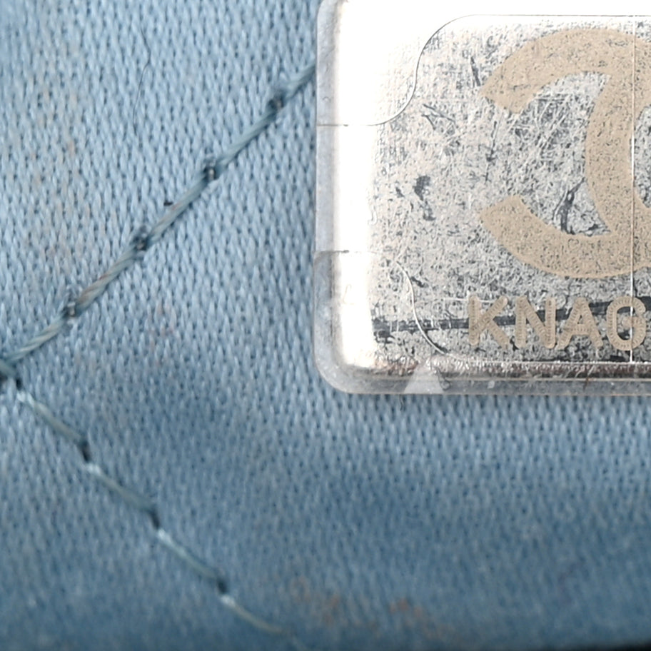 Chanel Shiny Calfskin Quilted Mini 22 Light Blue Image 7