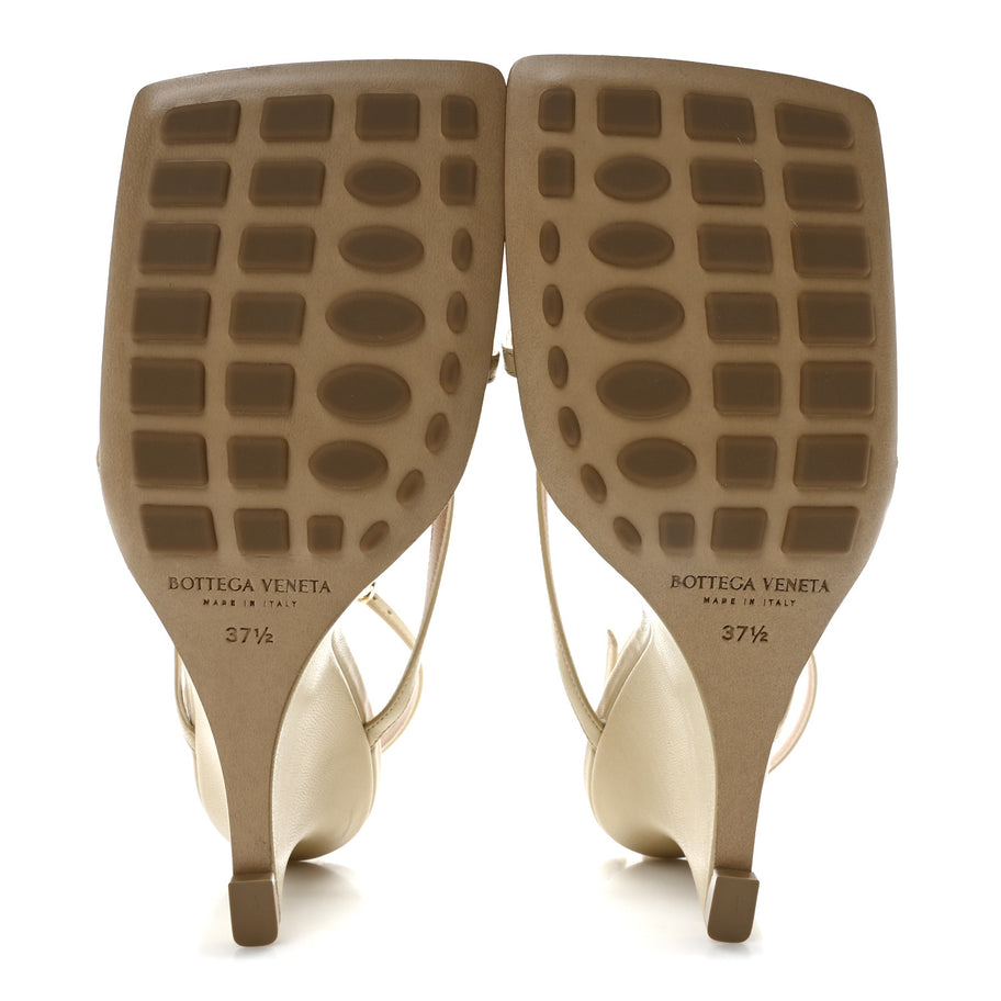 Bottega Veneta Lambskin Stretch Lounge Wedge Sandals 37.5 Cane Sugar Image 6