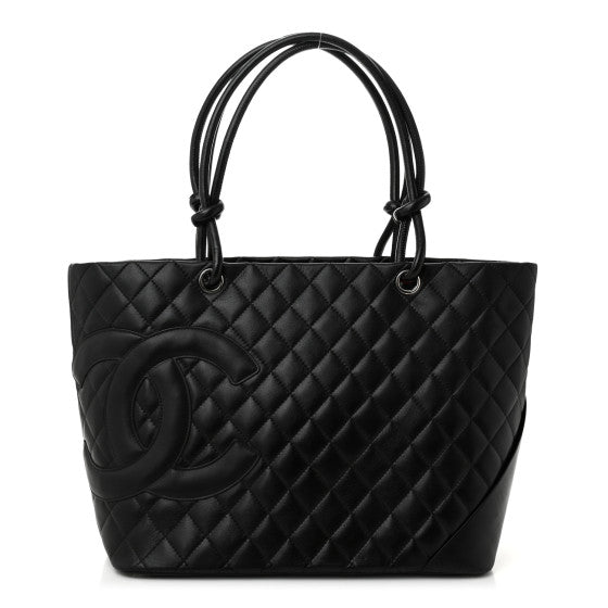 Chanel Calfskin Quilted Large Cambon Tote Black Image 1