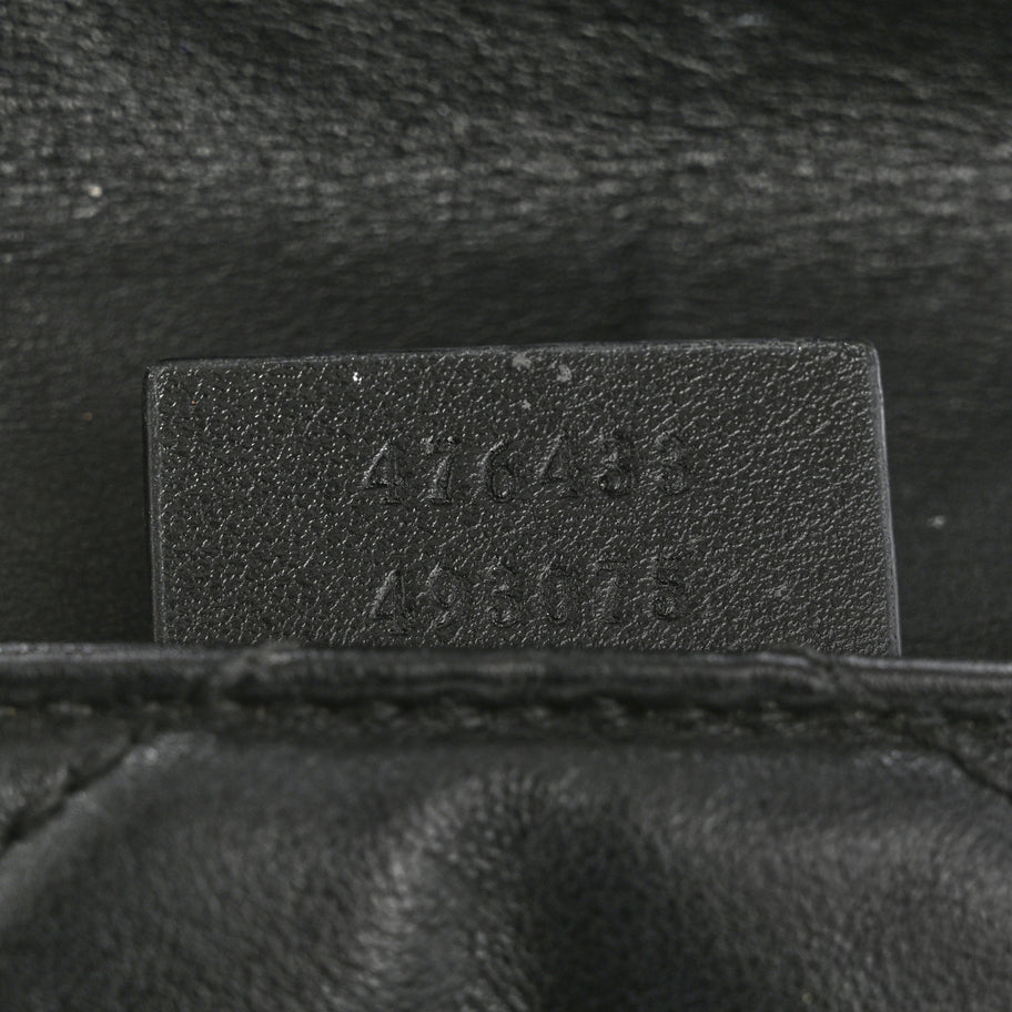 Gucci Calfskin Matelasse Super Mini GG Marmont Shoulder Bag Black Image 7