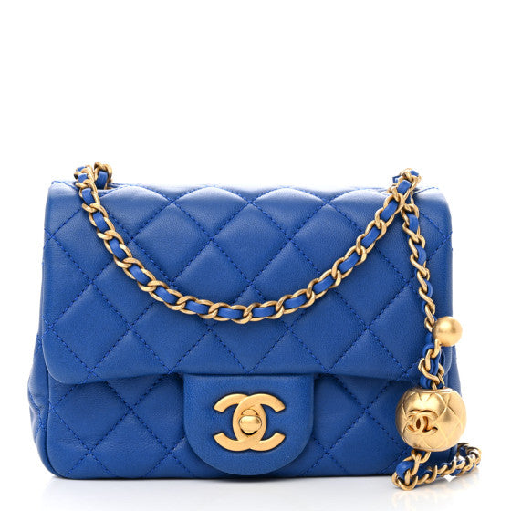 Chanel Lambskin Quilted Mini Pearl Crush Flap Blue Image 1
