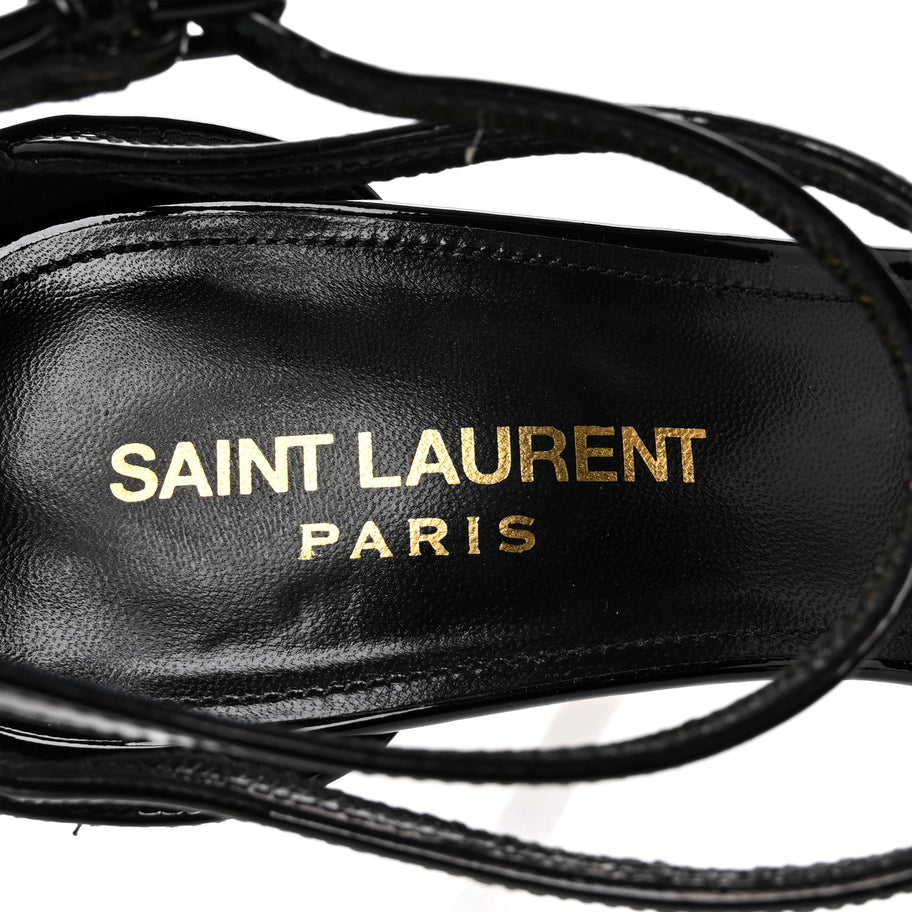 Saint Laurent Patent Cassandra 100 Sandals 37.5 Black Image 7