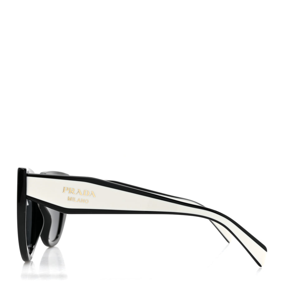 Prada Acetate Sunglasses SPR 14W Black White Image 3