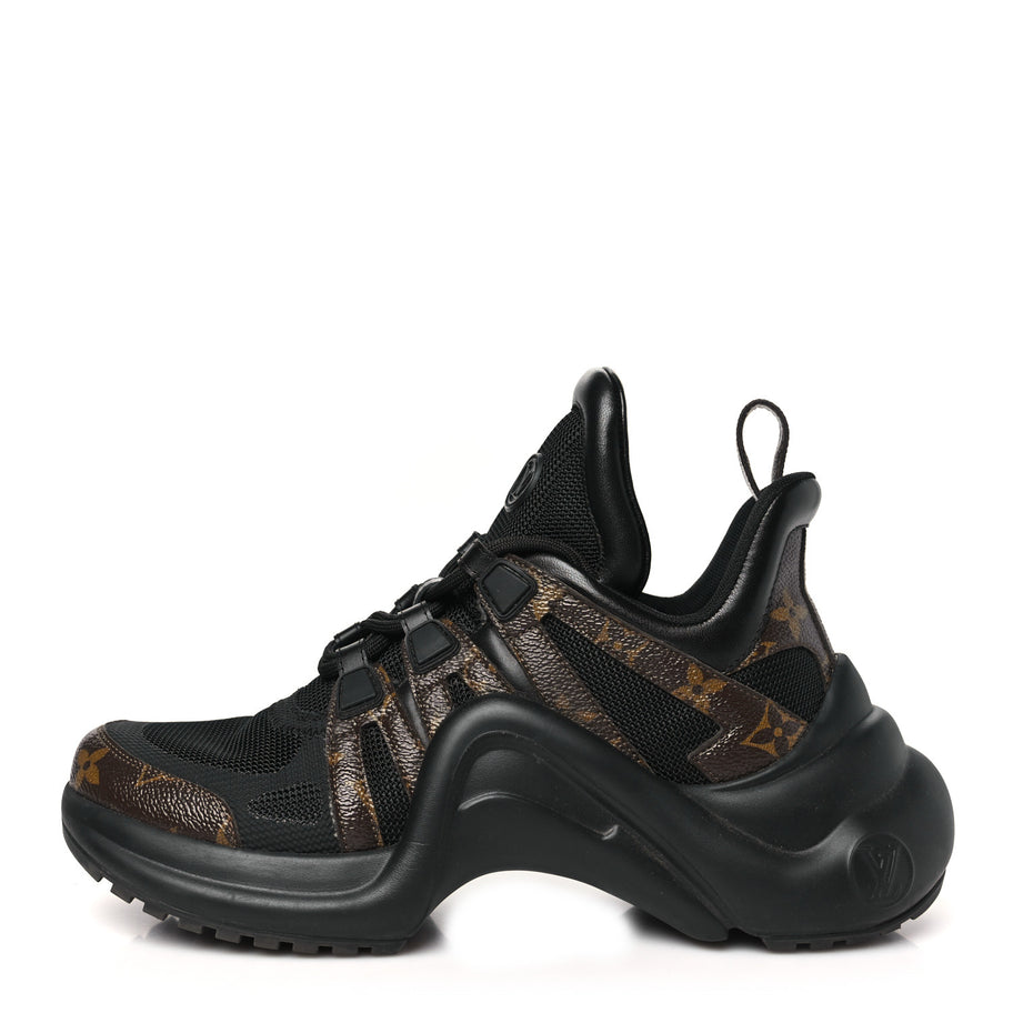 Louis Vuitton Calfskin Patent Monogram LV Archlight Sneakers Black Image 1