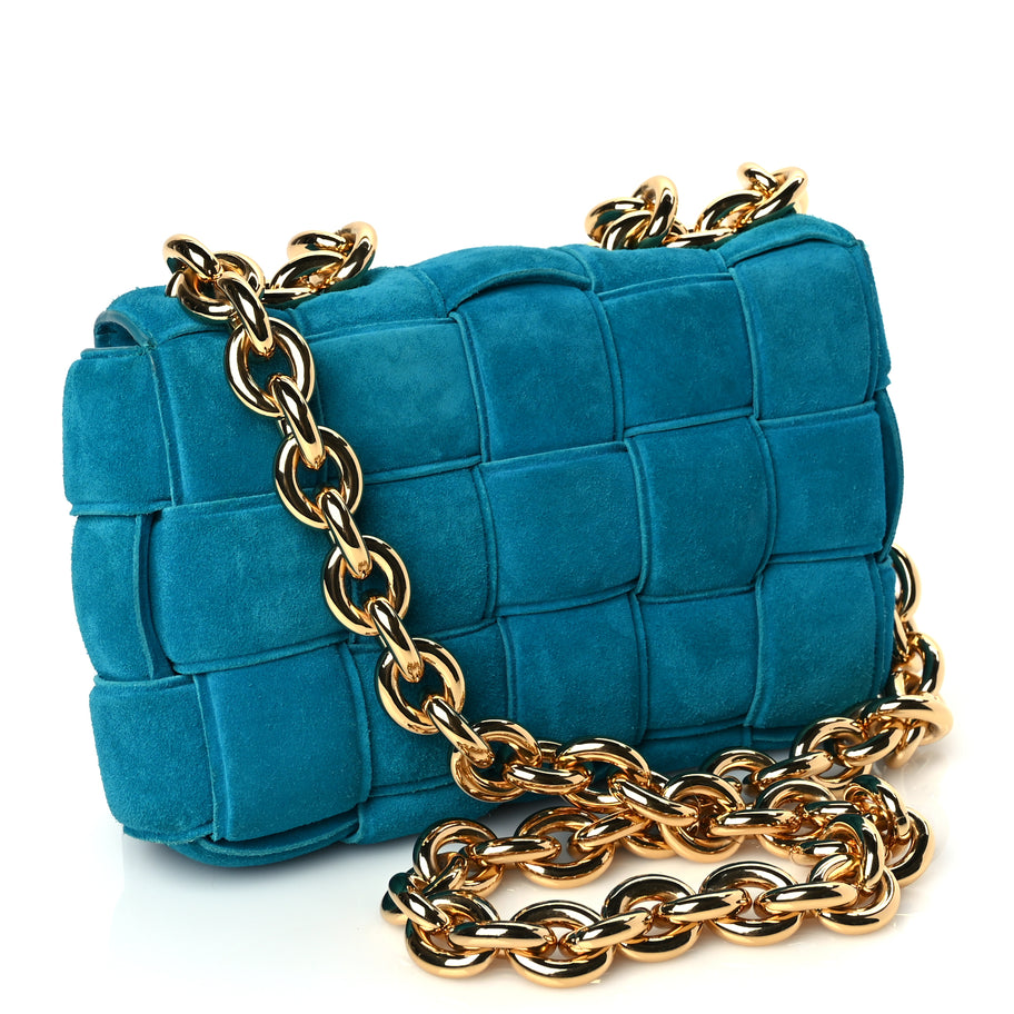 Bottega Veneta Suede Maxi Intrecciato Padded Chain Cassette Crossbody Bag Blaster Image 2