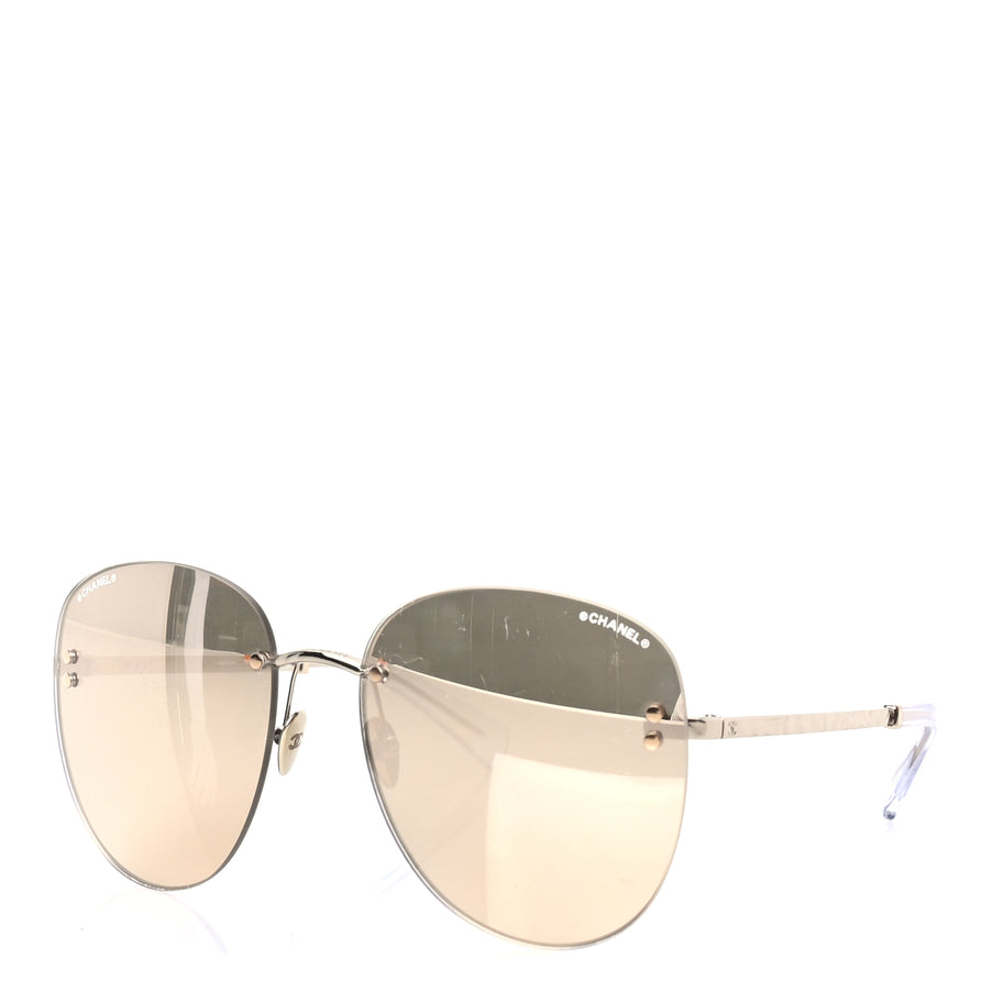 Chanel Metal Mirrored Sunglasses 71307 Gold Image 1