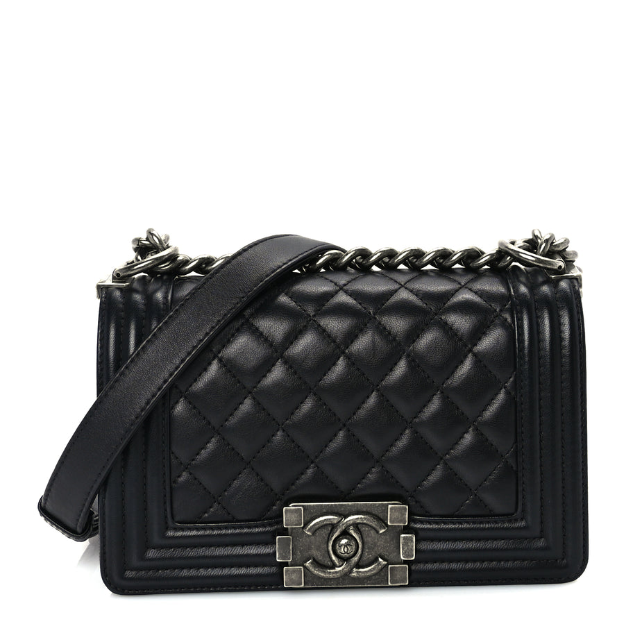 Chanel Lambskin Quilted Small Boy Flap Black Image 1