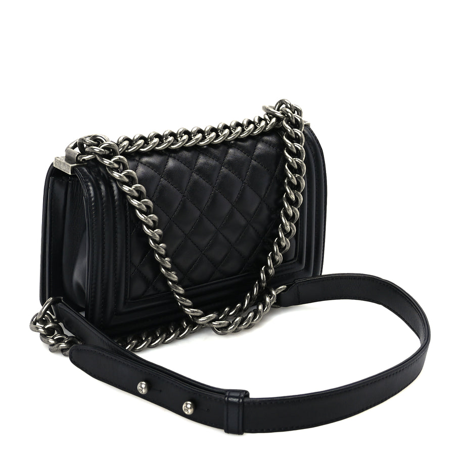 Chanel Lambskin Quilted Small Boy Flap Black Image 2