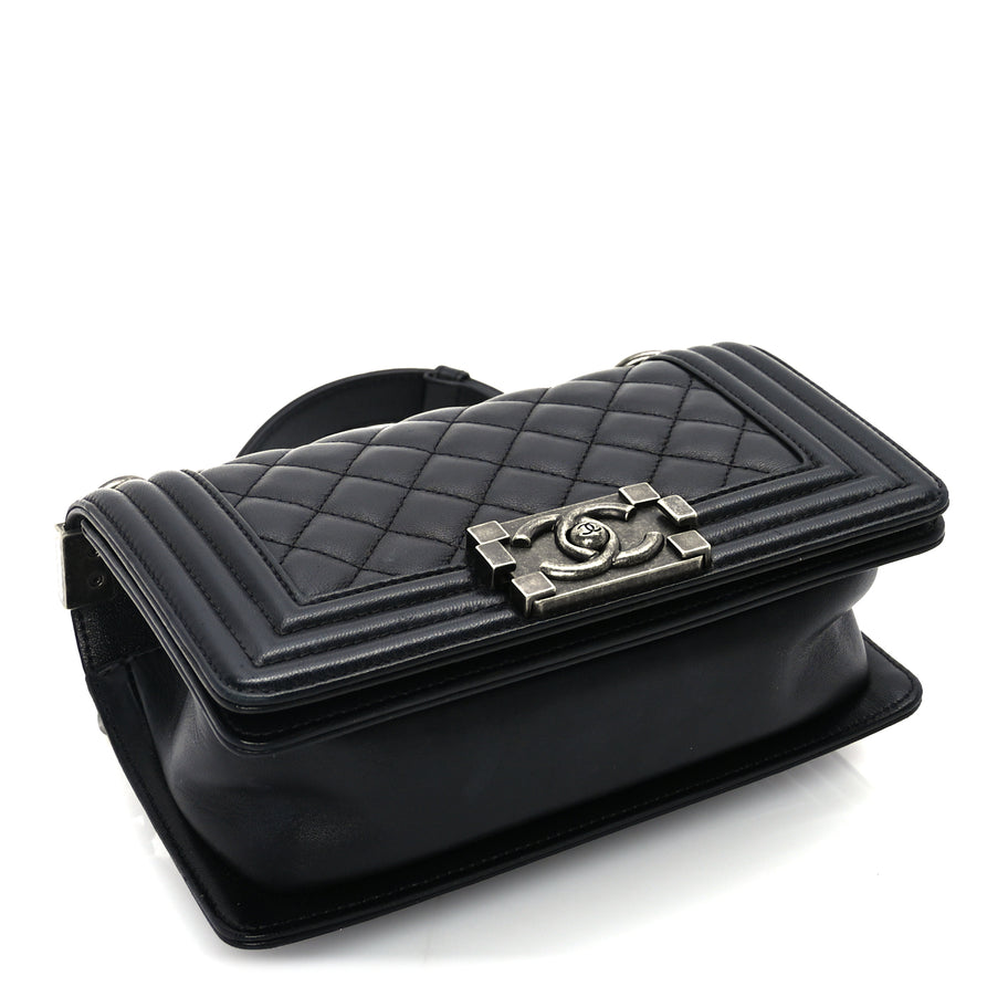 Chanel Lambskin Quilted Small Boy Flap Black Image 3