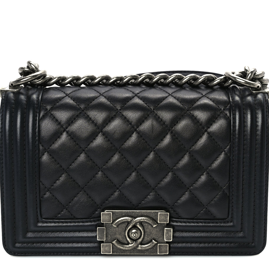 Chanel Lambskin Quilted Small Boy Flap Black Image 8