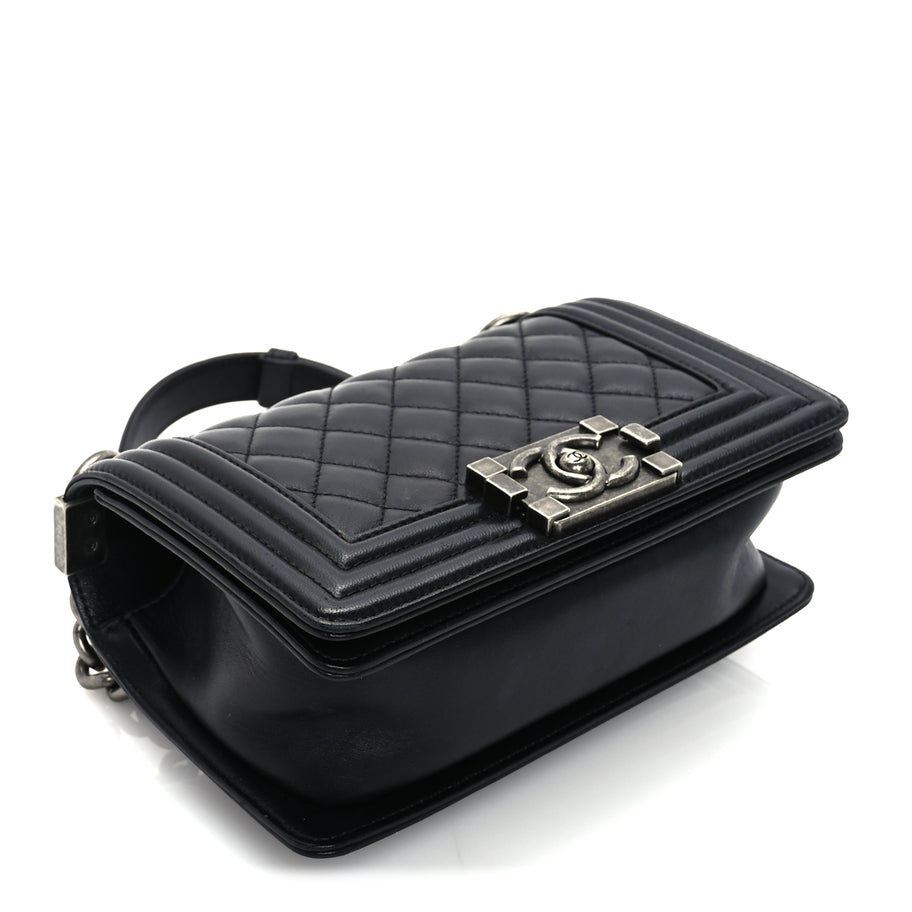 Chanel Lambskin Quilted Small Boy Flap Black Image 9
